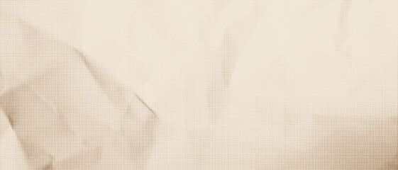 Crumpled overlay texture for paper halftone bg and vintage newspaper comic. Grunge dot pattern background and pad wrinkle grain. Book rough rip for ragged crushed ripped and cut sketch note © Mariia