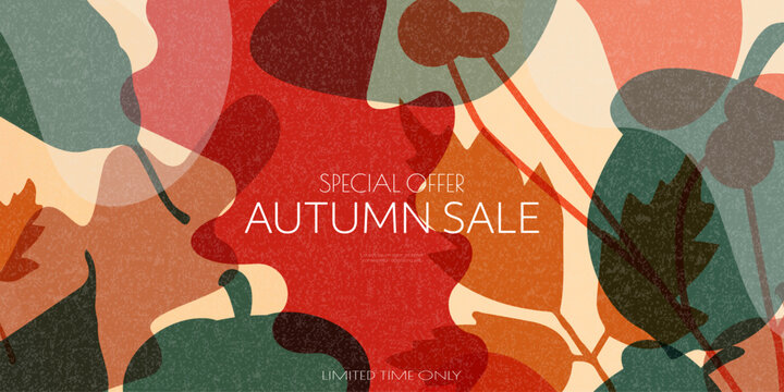 Autumn Sale banner. Modern colorful design.