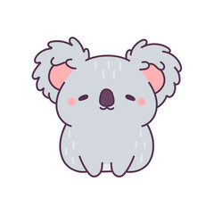 Cute cartoon koala sleeping peacefully on a white background. Adorable plush-style animal mascot for branding and children's media. © NeuroVisual Lab