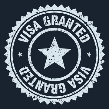 visa granted white grunge round stamp. visa granted stamp