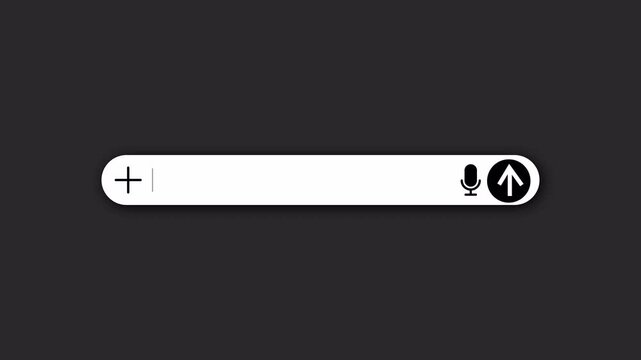  Minimalist  Chatbot Message Input Bar Animation On Dark Background 4K