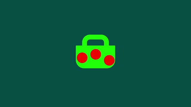 green Safe Box Opening with Magenta User Profile Icon Motion Graphic Animation