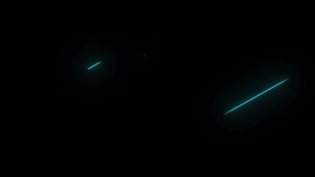 Laser beams cut through the dark void with sharp glowing lines and precise technological illumination.