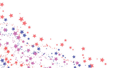 Naklejka premium A festive design featuring various colorful star shapes scattered along the corner, perfect for party invitations, greeting cards, and celebrations.