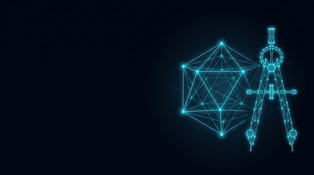 Digital geometry model and drafting compass concept