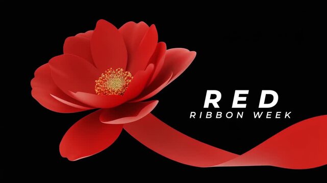 Red Ribbon Week Encouraging Youth to Make Safe and Drug Free Choices. Animation Video.