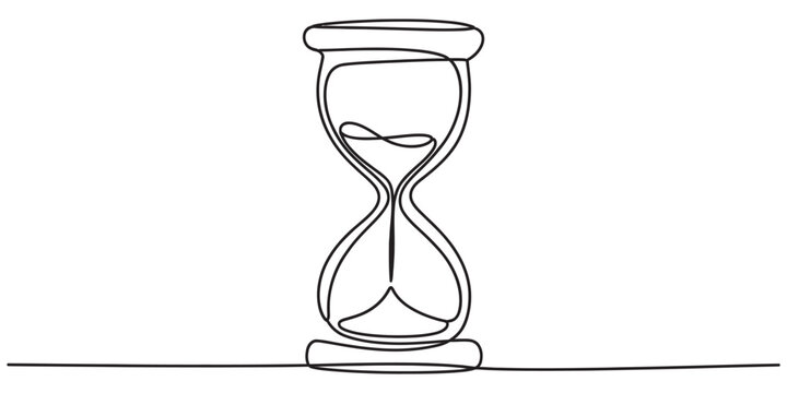 Continuous single line drawing of an hourglass