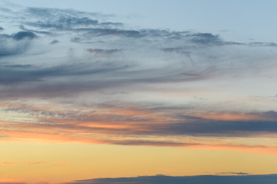 Golden Sunrise Sky with Orange Clouds for Sky Replacement