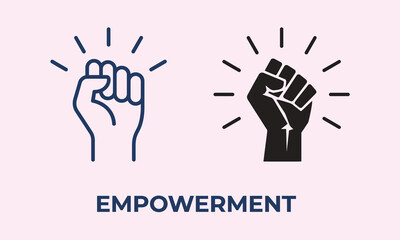 Obraz premium Raised Fist Freedom and Power Empowerment Graphic