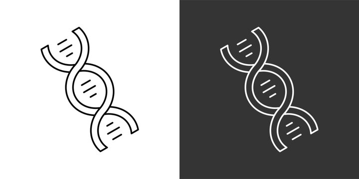 Dna Black And White Multiple Style Icon Set Collection Pack Vector Illustration 