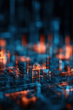 business guides screen with enterprise while cybersecurity network protection and privacy strengthen finance platform