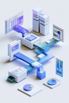 workflow supports platform through productivity with digital integration interface and chart for technology and optimization