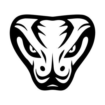 Black and white snake head logo