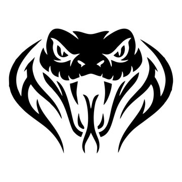 Black and white snake head logo