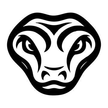 Black and white snake head logo