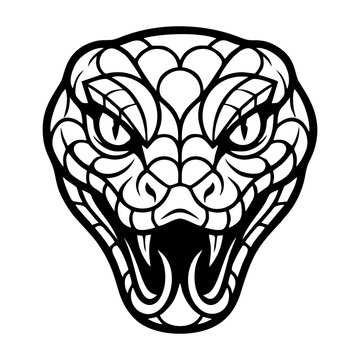 Black and white snake head logo
