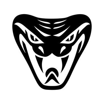 Black and white snake head logo