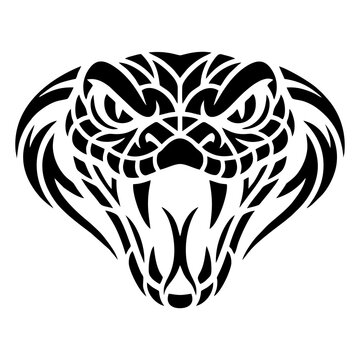 Black and white snake head logo