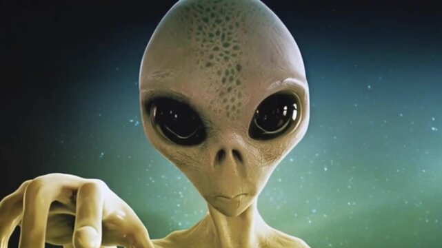 Grey alien terror horror animation