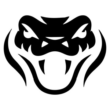 Black and white snake head logo