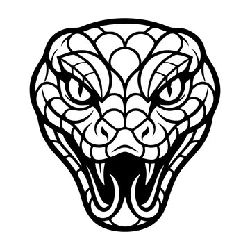 Black and white snake head logo