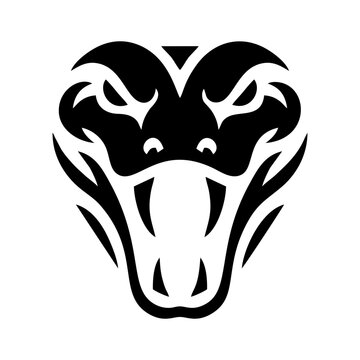 Black and white snake head logo