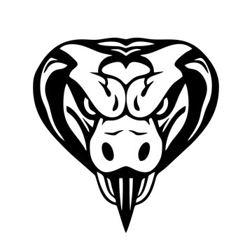 Black and white snake head logo