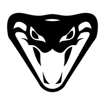 Black and white snake head logo