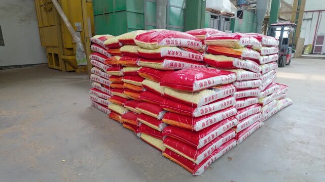 Rice seeds in the warehouse