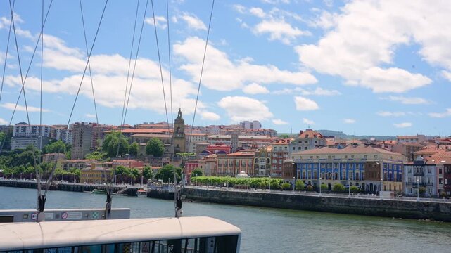 Portugalete cityscape view from vizcaya bridge gondola