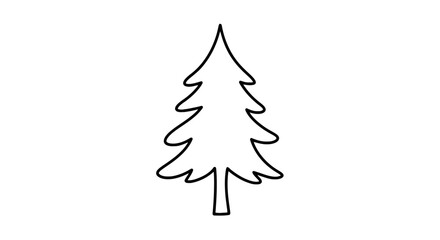 Obraz premium Simple evergreen tree outline icon