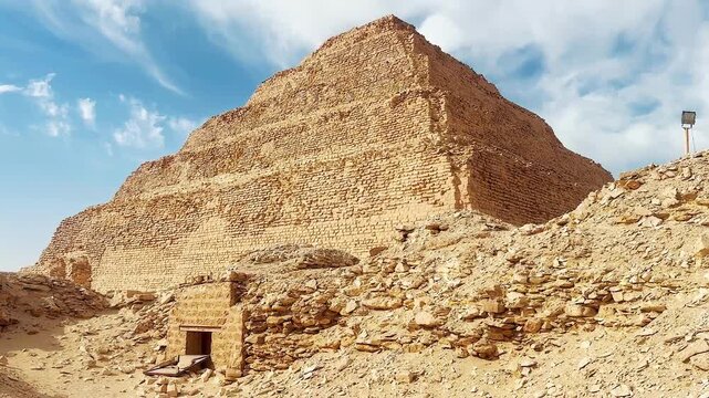Pyramid of Djoser, Step Pyramid at Saqqara. The First Pyramid in Ancient Egypt