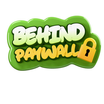 Behind paywall Sticker Banner for Digital Content Creator and Online Broadcast