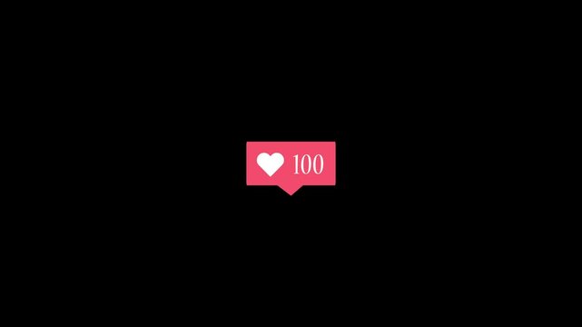 Social media like and comment counter animation with rising numbers icon notification overlay.