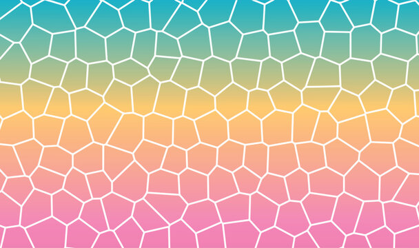 Rainbow Gradient Abstract Mosaic Cracked Pattern with Organic Cells, Vibrant Colorful Seamless Texture Background 