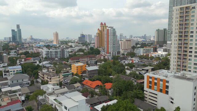 Apartments And High Rises Ari Neighborhood Bangkok Thailand Drone Rise 4K 60FPS