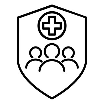 Family healthcare icon vector. Primary care illustration sign. Family medicine symbol. Medical logo or mark.