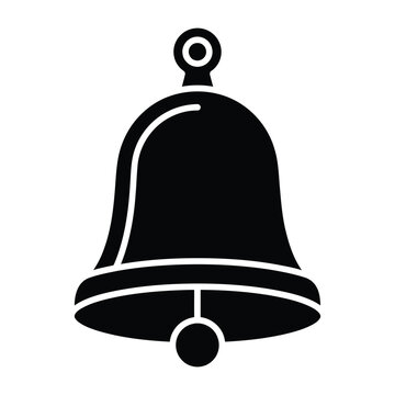 Black silhouette of a hanging hand bell