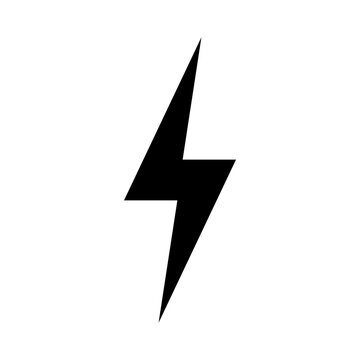 Black lightning bolt icon vector graphic