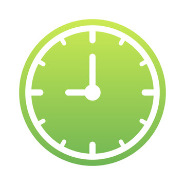 Fresh green clock icon for productivity