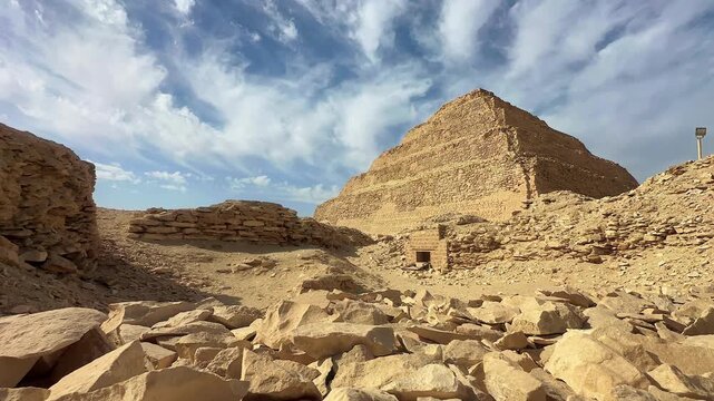 Pyramid of Djoser, Step Pyramid at Saqqara. The First Pyramid in Ancient Egypt