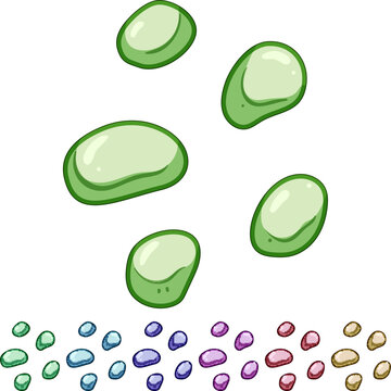 Illustration of intestinal parasites - helminths - showing worms in the digestive tract to represent infection, disease, veterinary and medical research, hygiene and prevention