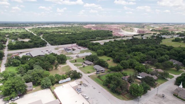 Aerial video of Chico, Texas Camera rotates clockwise about 270 degrees