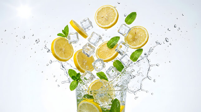 Refreshing Lemon and Mint Splash Drink