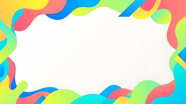 Colorful abstract summer frame with vibrant shapes and playful design.