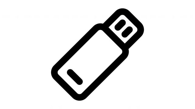 flashdisk animated Line Icons Premium 4K, Modern Minimal Outline Motion Graphics Collection
