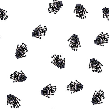 pattern experience vr gloves cartoon. virtual reality, interaction motion, control precision experience vr gloves sign vector