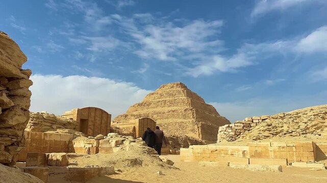 Pyramid of Djoser, Step Pyramid at Saqqara. The First Pyramid in Ancient Egypt