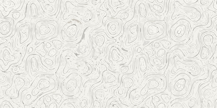 Topographic map pattern with swirling contour lines a seamless vector illustration on a white background