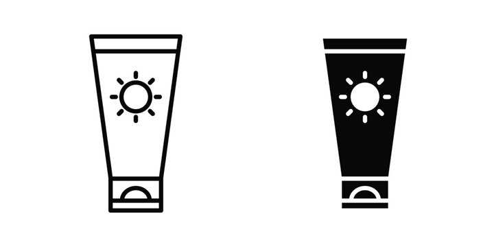 Sunscreen icon flat pictograms series